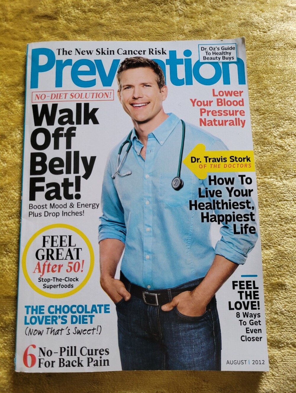 Vintage Prevention Magazine August 2012. Dr. Travis Stork, Excellent Condition